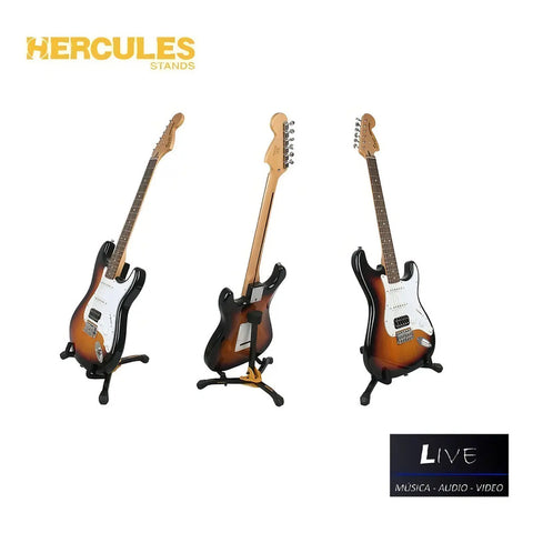 Hercules Gs402bb Soporte Plegable Guitarra Electrica O Bajo Color Negro