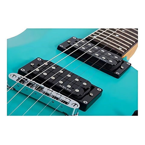 Guitarra Eléctrica Schecter De Tilo Satin Aqua Satin Con Diapasón De Palo De Rosa