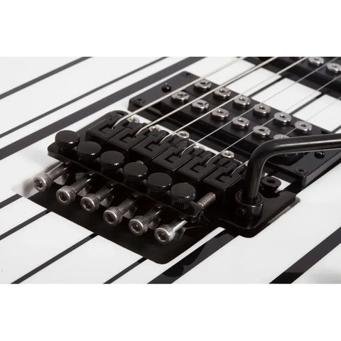 Guitarra Electrica Solida Schecter Synyster Standard Whi Diestro Gloss White With Black Pin Stripes Ébano