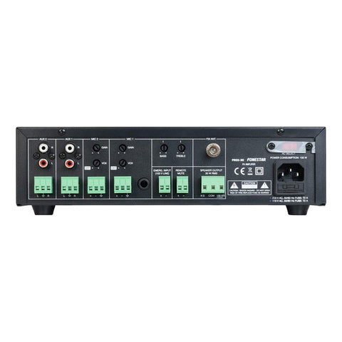 Amplificador Megafonía Fonestar Prox-30 30w Entradas Micrófono Usb Fm Negro 30 W