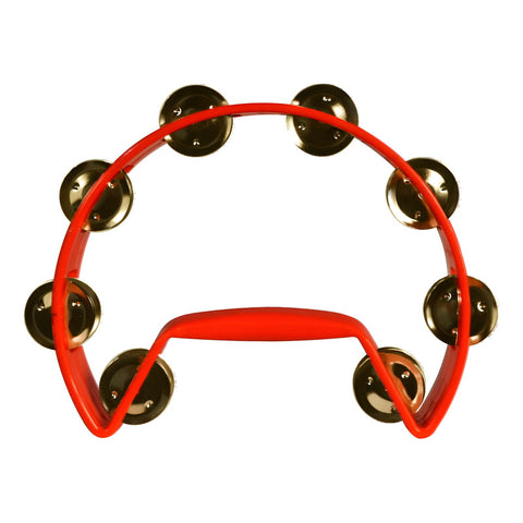 Pandero De Plástico Forma Media Luna Rojo New Beat Pt-80 Rojo
