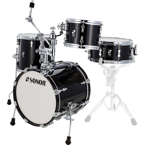 Batería Acústica De 5 Pzas Negro Trans, Sonor Aq2 Safari Set Negro Transparente Burst