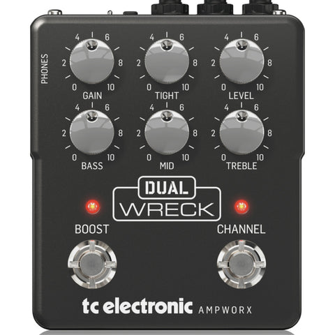 Pedal De Guitarra Tc Electronic Dual Wreck Preamp De Doble Canal, Color Negro