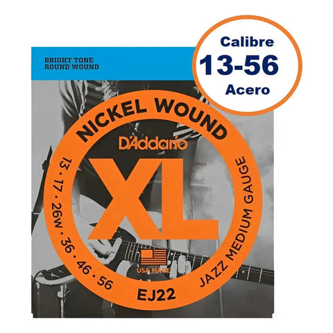Juego De Cuerdas Para Guitarra Eléctrica 13-56 D'addario Ej22