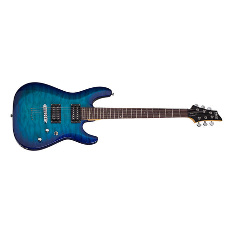 Guitarra Eléctrica Azul Oceano Schecter C6 Plus Obb Diestro Ocean Blue Burst Palo De Rosa