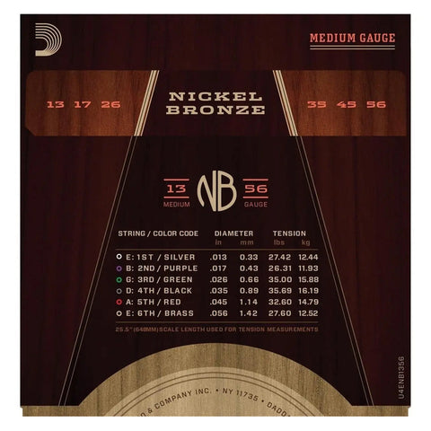 Encordadura D'addario Nb1356 Guitarra Acústica