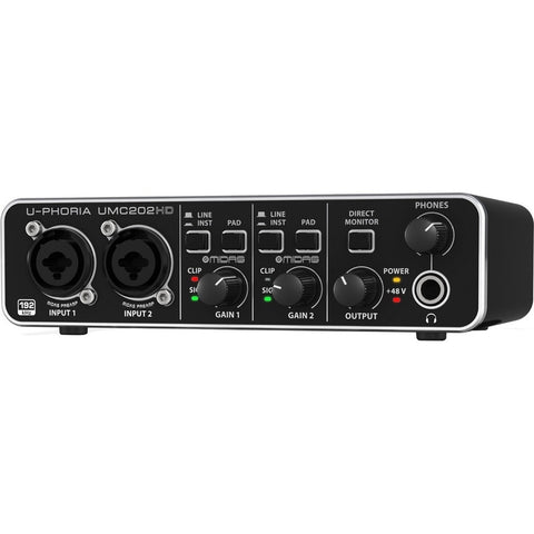 Interfaz Interfase De Audio Behringer U-phoria Umc202hd Negro