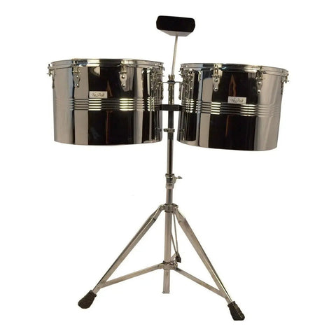 Timbales 15 Y 16 Pulgadas New Beat Lt456cd Acero Cencerro Soporte