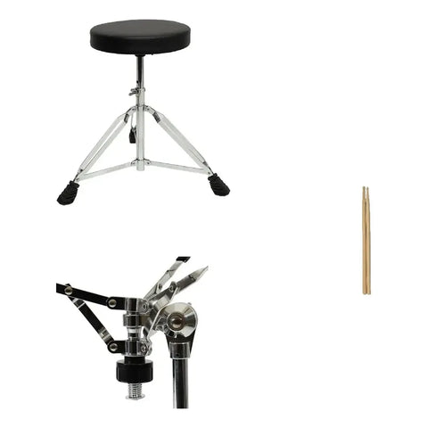 Batería Acústica 5 Pzas New Beat Nb-ds400 C/ Pedal Banco Skb Azul Cielo