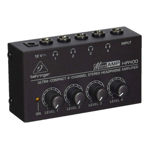 Amplificador Compacto P/ Audífonos 4 Canales Behringer Ha400 Negro