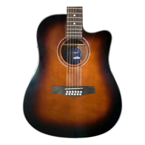 Guitarra Electroacustica La Sevillana Tx-1200ceq Tsb Texana Sombreada Diestro Palo De Rosa