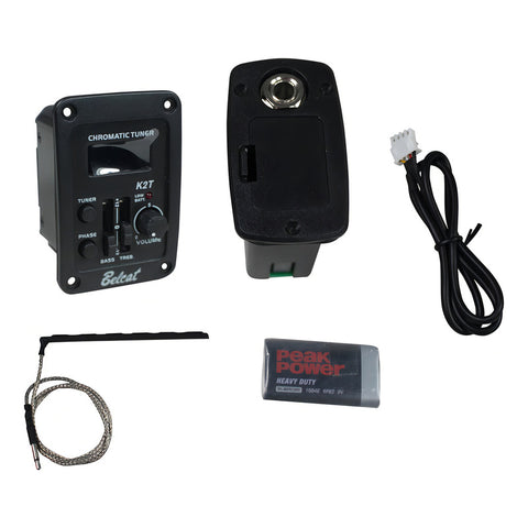 Belcat K2t Pastilla Para Guitarra Acústica C/ Afinador Color Negro