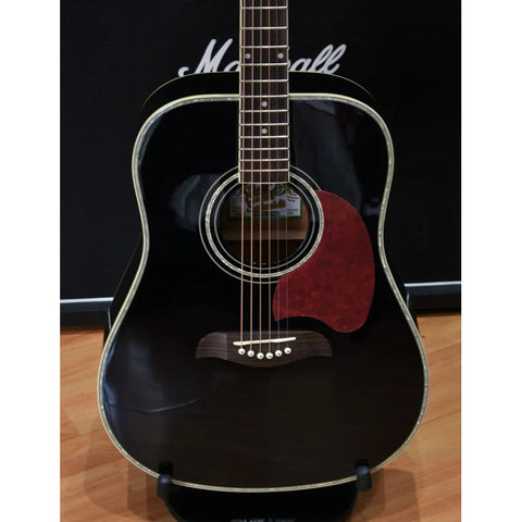 Guitarra Acústica Dreadnought Color Negro, Oscar Schmidt Og2 Black Derecha