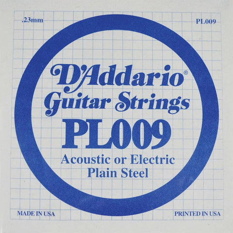 Cuerda Pl-009 Daddario Individual Acero Liso Guitarra .009