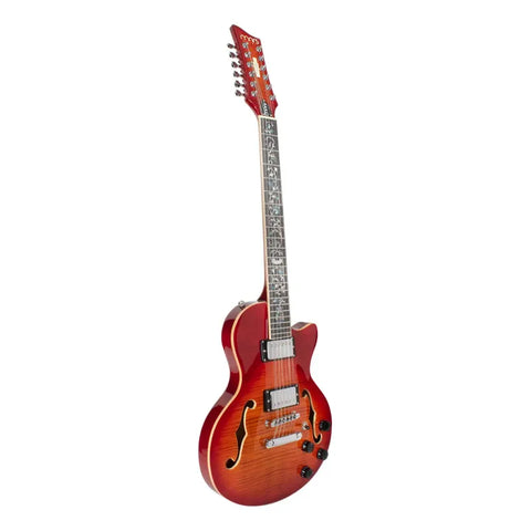 Mars Guitarra Electrica Single Cut 12 Cuerdas Cherry Sunb Diestro Cherry Sunburst Palo De Rosa
