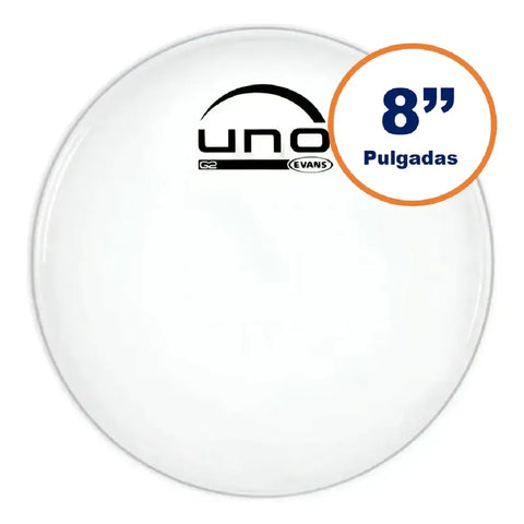 Parche Para Tom De Golpe 8 Pulgadas Uno By Evans Ub08g2 Blanco Rugoso