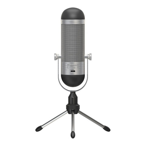 Micrófono Usb Cápsula Vintage Para Streamers Behringer Bvr84 Plateado