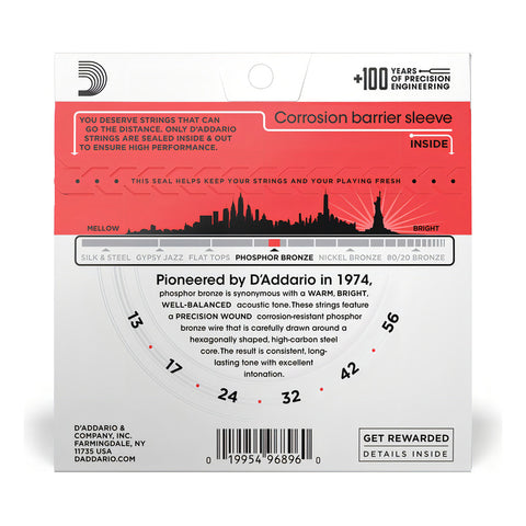 Cuerda De Guitarra D'addario Phosphor Bronze Ej24 0.13 De Acero