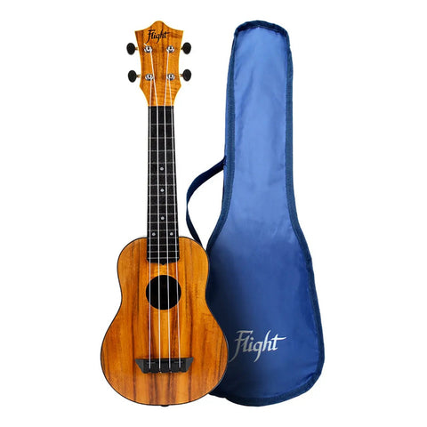 Ukelele Soprano Tapa De Acacia 15 Trastes Flight Tus55acacia Naranja