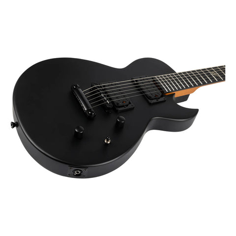 Guitarra Tipo Les Paul Spira Guitars L-400 Satin Black Diestro Negro Ébano