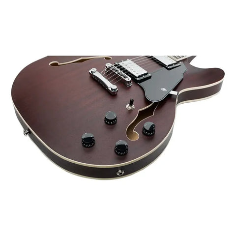 Guitarra Electrica Mars Hb335osred Rojo Satin Hollowbody 335 Diestro Palo De Rosa