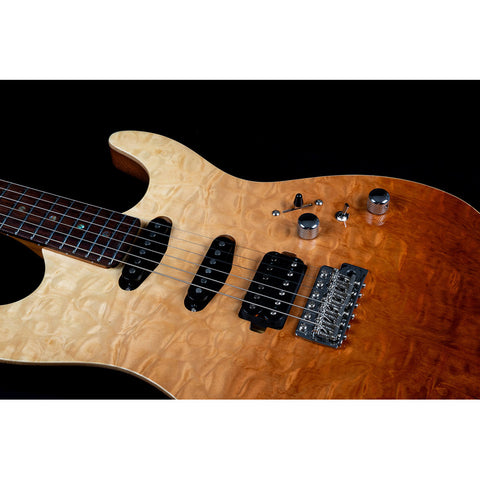 Guitarra Eléctrica Jet Guitars Js-45 Elite Fireburst Flame Diestro Dorado Maple