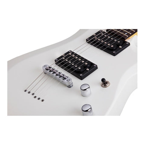 Guitarra Eléctrica Schecter De Tilo Satin White Satin Con Diapasón De Palo De Rosa