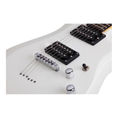 Guitarra Eléctrica Schecter De Tilo Satin White Satinado Con Diapasón De Palo De Rosa Diestro