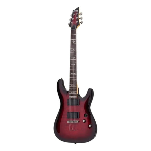 Guitarra Eléctrica Schecter Demon Series De Tilo Crimson Red Burst Con Diapasón De Wengué