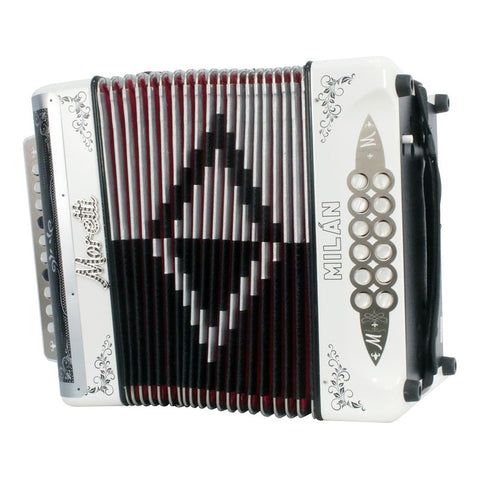 Acordeón Blanco De 31 Botones Tono De Fa Moretti Milan Fbbeb