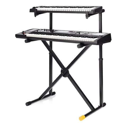 Soporte Hercules Ks210b Para 2 Teclados Con Ez Lock Awesome Black