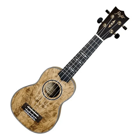 Ukelele Soprano Acústico Flight Amarillo Fresno 4 Cuerdas Con Funda