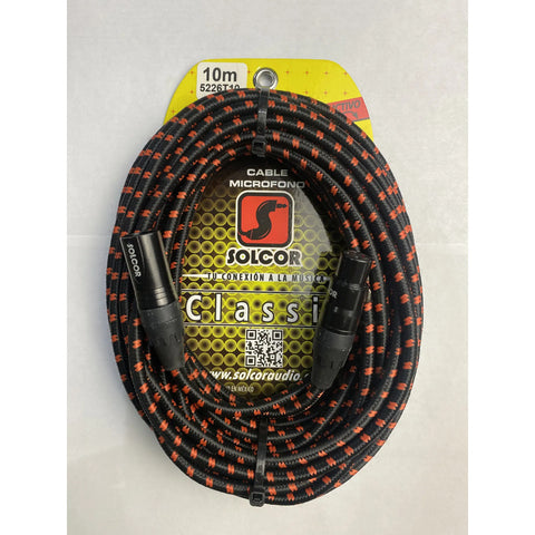 Cable Tejido Micrófono Xlr Combinado Solcor 5226t10 10m.