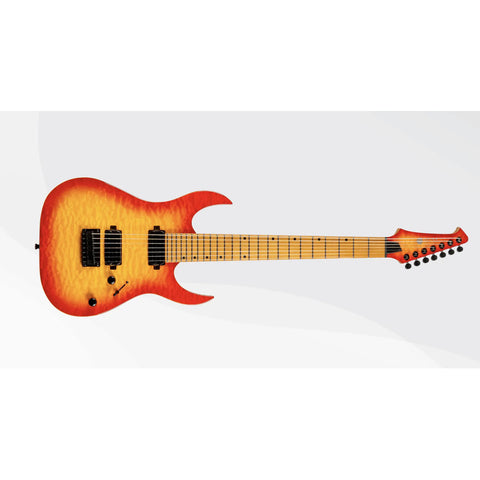 Guitarra Eléctrica 7 Cuerdas Spira Guitars S-507 Fireburst Diestro Rojo