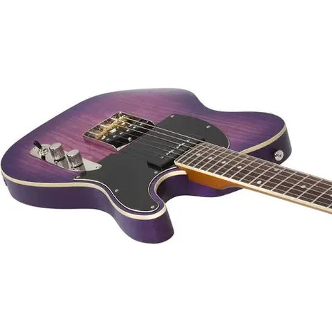 Guitarra Electrica Schecter Telecaster Purple Burst Pearl Color Violeta Material Del Diapasón Palo De Rosa Orientación De La Mano Diestro