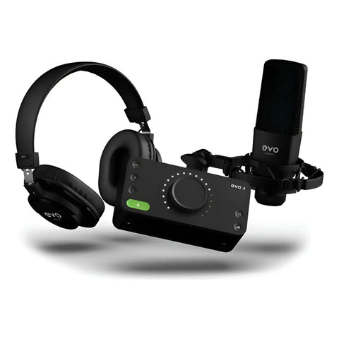 Pack Grabación Audient Evo 4 Interfaz Audio Micrófono Auriculares Negro