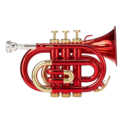 Trompeta Pocket Terminado Color Rojo Roy Benson Pt-101r Rojo