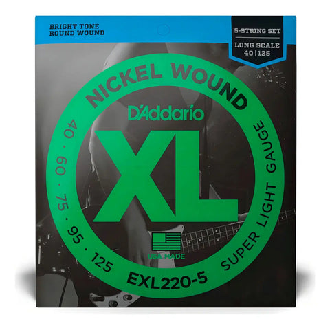 Cuerda Para Bajo De 5 Cuerdas D'adario Exl220-5 0.40