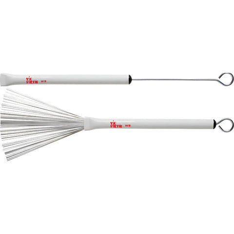 Par Escobillas Cepillo De Alambre Jazz Brush Vic Firth Wb Blanco