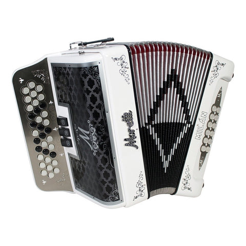 Acordeón Blanco 31 Botones Tono De Sol Moretti Milan 3s Gcf