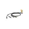 Proel Dhs535lu3 Cable Audio 2 Plug 6.3mm A 2 Rca 3 Metros