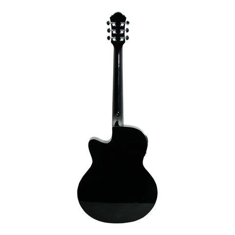 Guitarra Electroacústica Folk La Sevillana Fo-300ceq Blk Negro