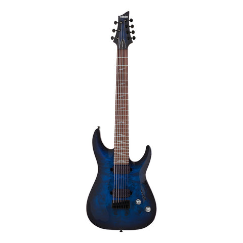 Guitarra Schecter Omen Elite-7 See- Thru Blue Burst Diestro See-thru Blue Burst Palo De Rosa