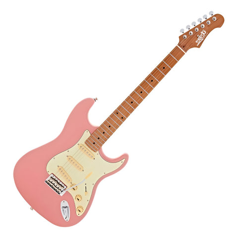 Guitarra Eléctrica Jet Guitars Js300 Pink Diestro Rosa Burdeos Maple Tostado