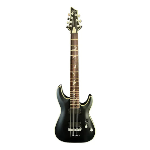 Guitarra Eléctrica Schecter Damien Platinum 7 Cuerdas Negro Satinado Diestro Satin Black Palo De Rosa