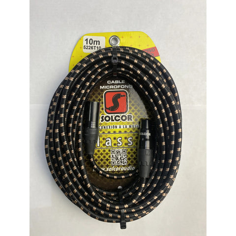 Cable Tejido Micrófono Xlr Combinado Solcor 5226t10 10m.