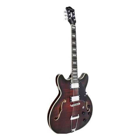 Guitarra Mars Electrica Mod. Hollowbody 335 Classic Red Diestro Rojo
