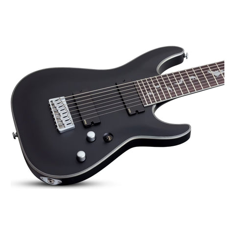 Guitarra Eléctrica Schecter Damien Platinum-8 Negro Satin Diestro Negro Palo De Rosa