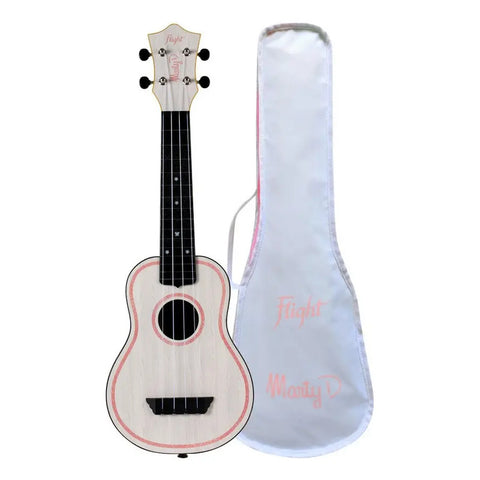 Ukelele Soprano 15 Trastes Con Funda Flight Tus-marty Color Blanco