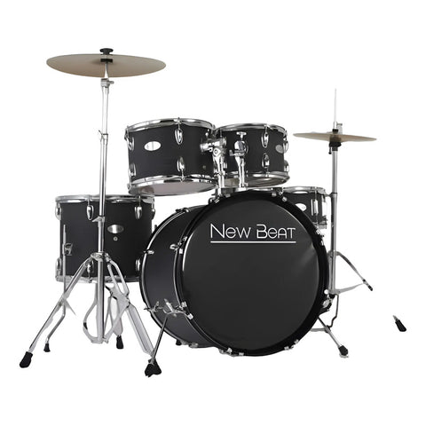 Batería Acústica Completa New Beat Nb-ds400 Negro Mate Negro